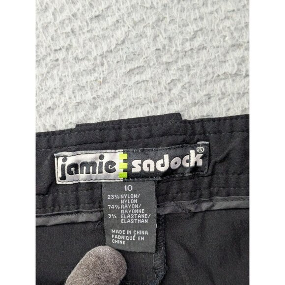 Jamie Sadock Shorts Womens 10 Black Golf Nylon Rayon Stretch Zip - Picture 3 of 16